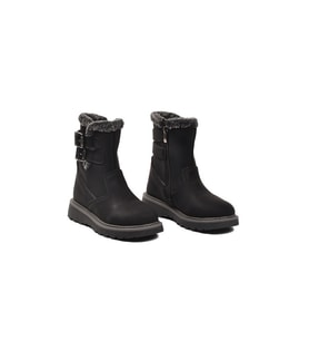 Cool Buckle Polarlı Kaymaz Taban Siyah Kız Çocuk Bot