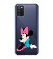 Samsung Galaxy A02s  Kapak Minnie Mouse Tasarımlı Şeffaf Silikon Kılıf