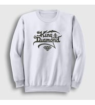 Presmono Unisex Beyaz Logo Rock King Diamond Sweatshirt 485473tt (Beyaz)