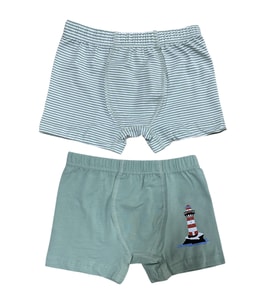Mint Pamuklu Erkek Çocuk 2'li Boxer Seti