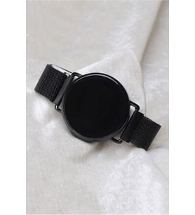Yeni Sezon Unisex Dokunmatik Mıknatıslı Siyah Kol Saati (Sarı)