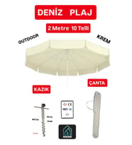 Dogant 2 Mt  Krem   Deniz Havuz Plaj  Şemsiyesi  +Kazık +Çanta