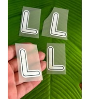 5X4 CM 4 ADET ÜTÜ İLE YAPIŞAN L HARFİ TRNSFER BASKI ARMA (Beyaz)