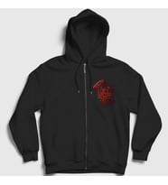 Presmono Unisex Siyah Akbaba Lamb Of God Fermuarlı Kapüşonlu Sweatshirt 502151tt