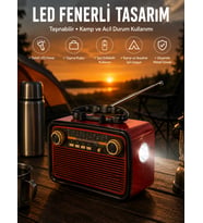 Eskitme Nostalji Tasarımlı Bluetoothlu Nostalji Radyo Ahşap Nostaljik Görünümlü