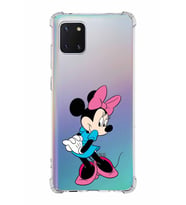 Samsung Galaxy A81  Köşe Korumalı Antişok Kapak Minnie Mouse Tasarımlı Şeffaf  Kılıf