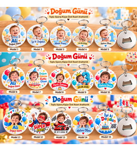 Kişiye Özel Doğum Günü Rozet Açacak Anahtarlık – 25 / 50 / 100 Adet