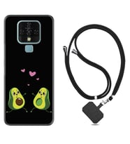 Tecno Camon 16 18P Pova Kılıf Boyun Askılı Silikon Aşık Avokadolar 1642