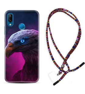 Huawei P20 Lite Mate 10 20 Lite Pro P40 Lite KılıfBoyun Asklı Rasta Silikon Kartal 1622