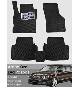 SKODA SUPERB (2008-2015) Uyumlu EVA Paspas Tam Set–Oto Paspas,Araca Özel,Kolay Montaj