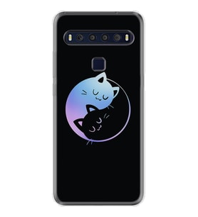 TCL 10L 10 Plus 10SE 20E 20SE 30SE L7 Kılıf Desemli Silikon Love Cats 1604