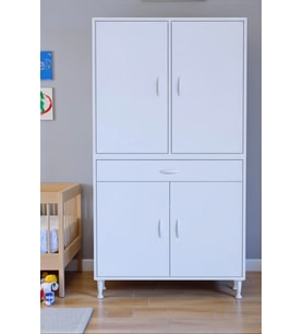 Eliusta Nexa Modüler Dolap  85 Cm Banyo/Mutfak Dolabı Extra Kullanım Alanlı 85x173x32,5 cm Beyaz Dolap