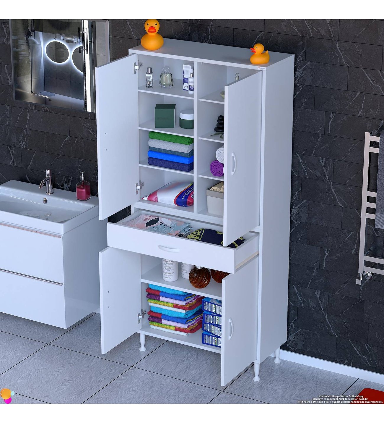 【ひなページ】 Eliusta Nexa Modüler Dolap 85 Cm Banyo/Mutfak Dolabı Extra