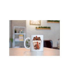 Ayı Cappuccino Tasarımlı Kupa Hediyelik Eşya Hediyelik Kupa