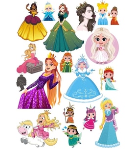 Prenses Sticker Set 20 Parça Telefon, Tablet, Defter, Laptop Sticker