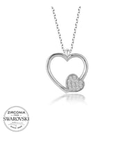 Swarovski Taşlı Gümüş Kalp Bayan Kolye
