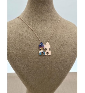 PUZZLE GÜMÜŞ KOLYE