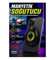 RGB Aydınlatmalı Manyetik Telefon Soğutucu – Çift Type-C Girişli Kompakt Tasarım