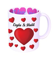 Dekormas Kişiye Özel Fotoğraf Ve Yazı Baskılı I Love You Desenli Beyaz Bardak