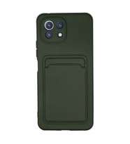Xiaomi Mi 11 Kılıf Kelvin Kartvizitli Silikon - Koyu Yeşil