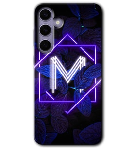 Galaxy S24 Plus Kılıf HD Desen Baskılı Kılıf - Dark Neon Yaprak M Harfi