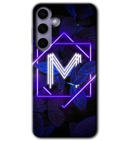 Galaxy S24 Plus Kılıf HD Desen Baskılı Kılıf - Dark Neon Yaprak M Harfi