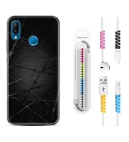 Huawei P20 Lite Mate 10 20 Lite Pro P40 Lite KılıfKablo Koruma Spiral Silikon Dikenli Tel 1779