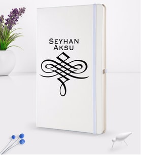BK Gift Kişiye Özel İsimli Beyaz Termo Deri Defter 16x24cm Model 24