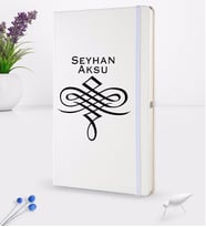 BK Gift Kişiye Özel İsimli Beyaz Termo Deri Defter 16x24cm Model 24