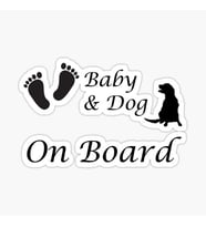 Arabada Bebek ve Köpek var Sticker Etiket 19CM md3