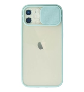 Mey İthalat® iPhone 12 Kılıf Palm Buzlu Kamera Sürgülü Silikon - Turkuaz