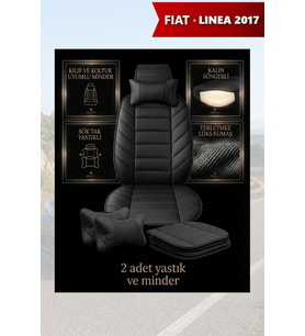 fiat linea 2017 Koltuk ve Kılıf uyumlu Siyah Yastık Lüks Minder 2 Minder 2 Yastık
