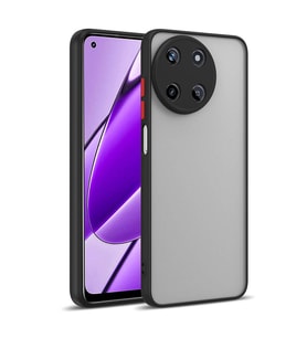 Realme 11 4G Kılıf Mat Yüzey Kamera Korumalı Silikon (Siyah)
