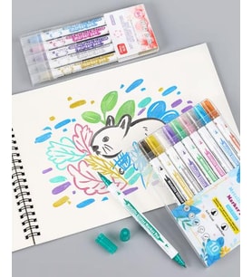 Metalik Glitter Marker 5li Çift Taraflı Kalem Seti