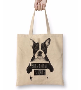 Protest Dog Pug Köpek Bez Çanta Uzun Saplı