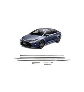 Toyota Corolla Krom Cam Çıtası 8 Parça P.Çelik 2019 Üzeri P.Çelik