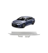 Toyota Corolla Krom Cam Çıtası 8 Parça P.Çelik 2019 Üzeri P.Çelik