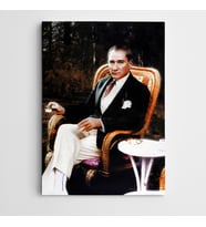 Atatürk Tablosu Atatürk Türk Kahvesi İçerken Kanvas Tablo