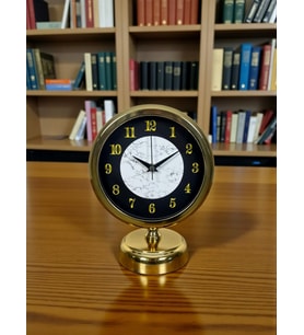 River World Masa Saati Metal 25 cm x 20 cm Mermer Işıltısı Gold