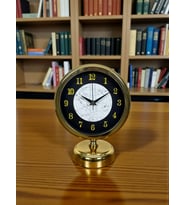 River World Masa Saati Metal 25 cm x 20 cm Mermer Işıltısı Gold