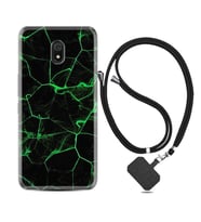 Xiaomi Redmi 8A 8 Pro 9C 9T 10C 11T Pro Kılıf Boyun Askılı Silikon Yeşil Şerit Mermer 1320