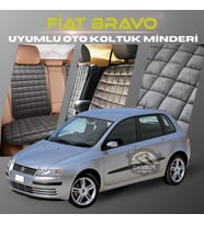 Fiat Bravo Antrasit Renk Tay Tüyü Cepli & Terletmez Sırtlı Oto Koltuk Minder Seti - Koltuk Koruma Kılıfı (ÖN & ARKA TAM SET)