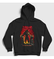 Presmono Unisex Siyah Louder Than Hell Manowar Kapüşonlu Sweatshirt 64157tt