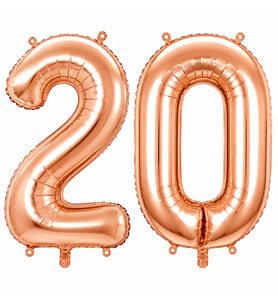 20 Rakam Folyo Balon Rose Gold Rengi (100 cm)