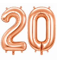 20 Rakam Folyo Balon Rose Gold Rengi (100 cm)