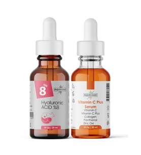 Dolgunlaştırıcı Yaşlanma & Kırışıklık Yüz Serumu  Aydınlatıcı Hyaluronik Asit %7 Set + Vitamin C Kolajen Panthenol