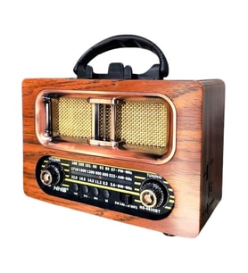 Nostaljik Ahşap Tasarımlı Bluetooth Hoparlör  FM/AM Radyo Destekli Şarjlı ve Taşınabilir Retro Radyo Model-4