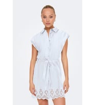 ONLLOU LIFE EMB S/S SHIRT DRESS PTM BEYAZ