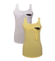 LuvmaBelly MYRA1503_1509 Emzirme atlet seti (Sarı-Beyaz)