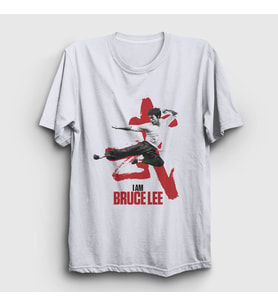 Presmono Unisex Beyaz i am Bruce Lee T-Shirt 256780tt